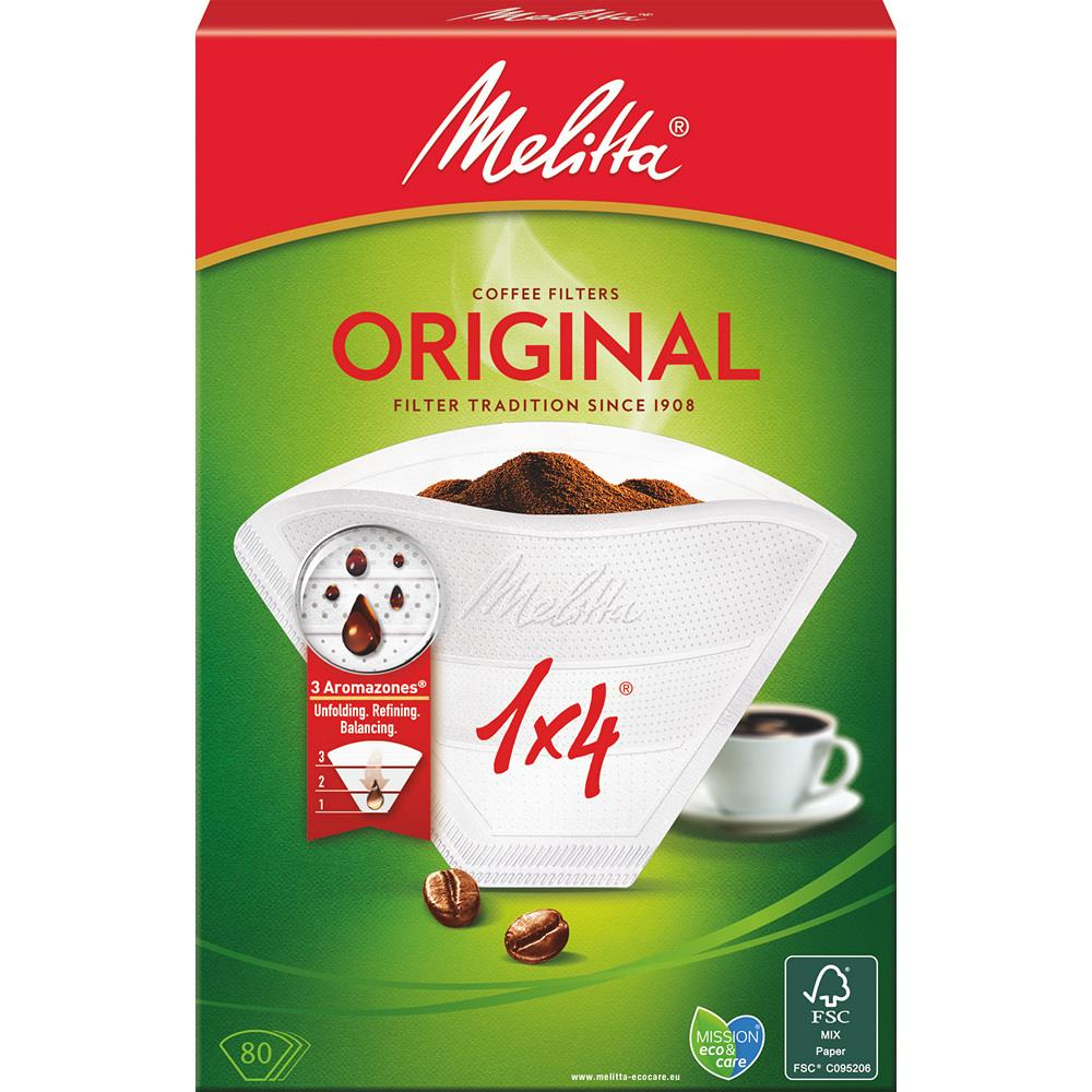 Melitta Original 1x4 80 stk Kurv Engangskaffefilter