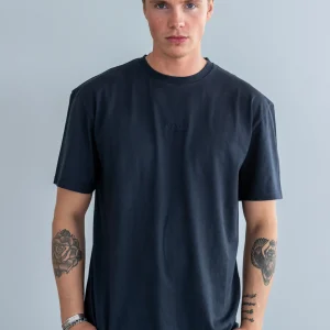 Wavy Tee Oversized Navy (Størrelse: M)