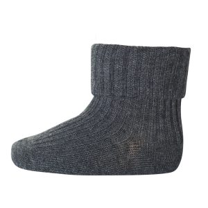 mpDenmark – Strømper, baby, Rib – Dark Grey Melange