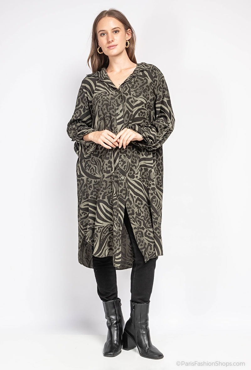 Printed Shirt Long (Størrelse: Onesize)