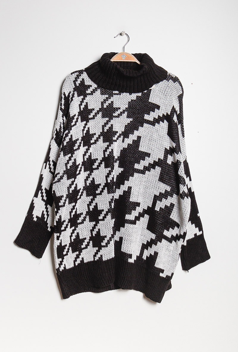 Houndstooth Sweater (Størrelse: Onesize)