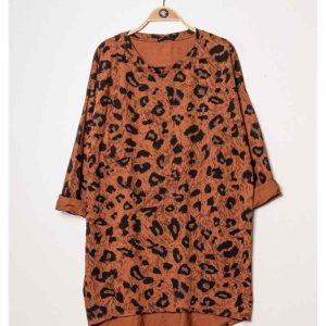 Jumper Dress Leopard print - Burnt Orange