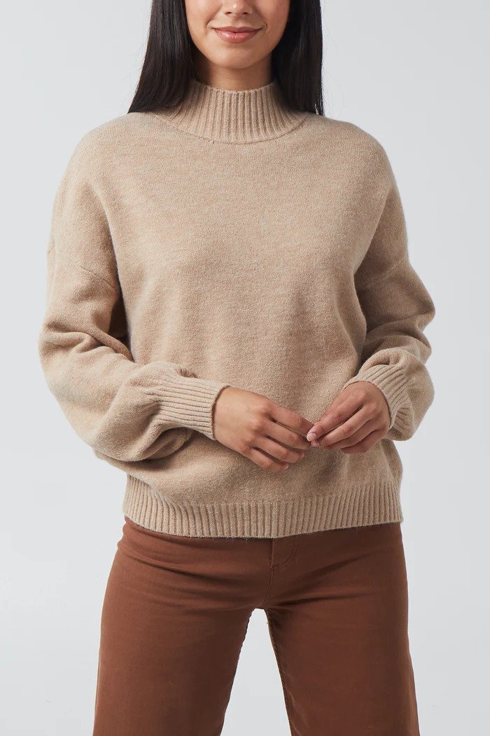 Striktrøje med ballon ærmer (Størrelse: S/M)