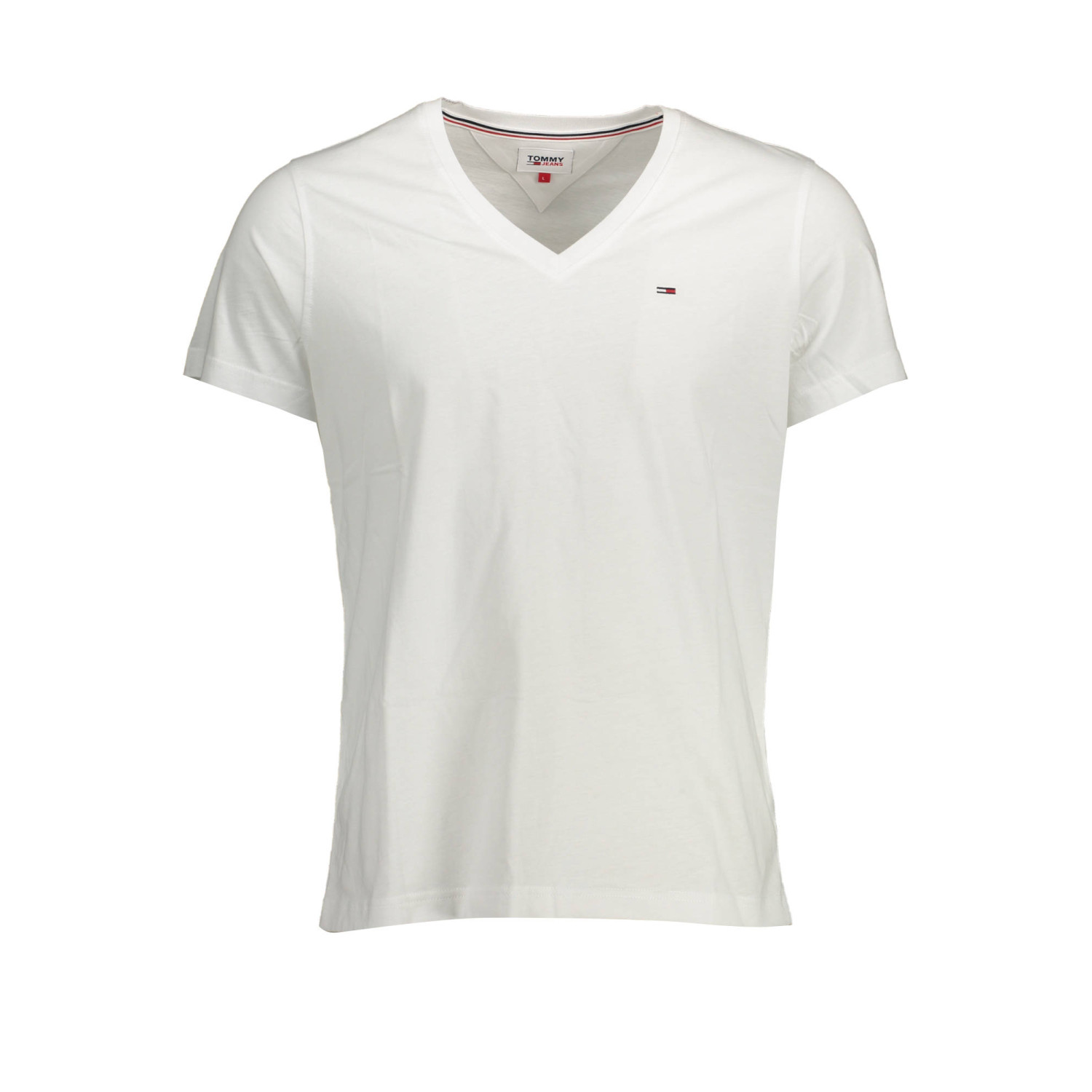 Tommy Jeans V-Neck T-Shirt White (Størrelse: S)