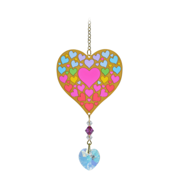 Hjerte guld - Swarovski krystaller Gold - GodKarmaShop