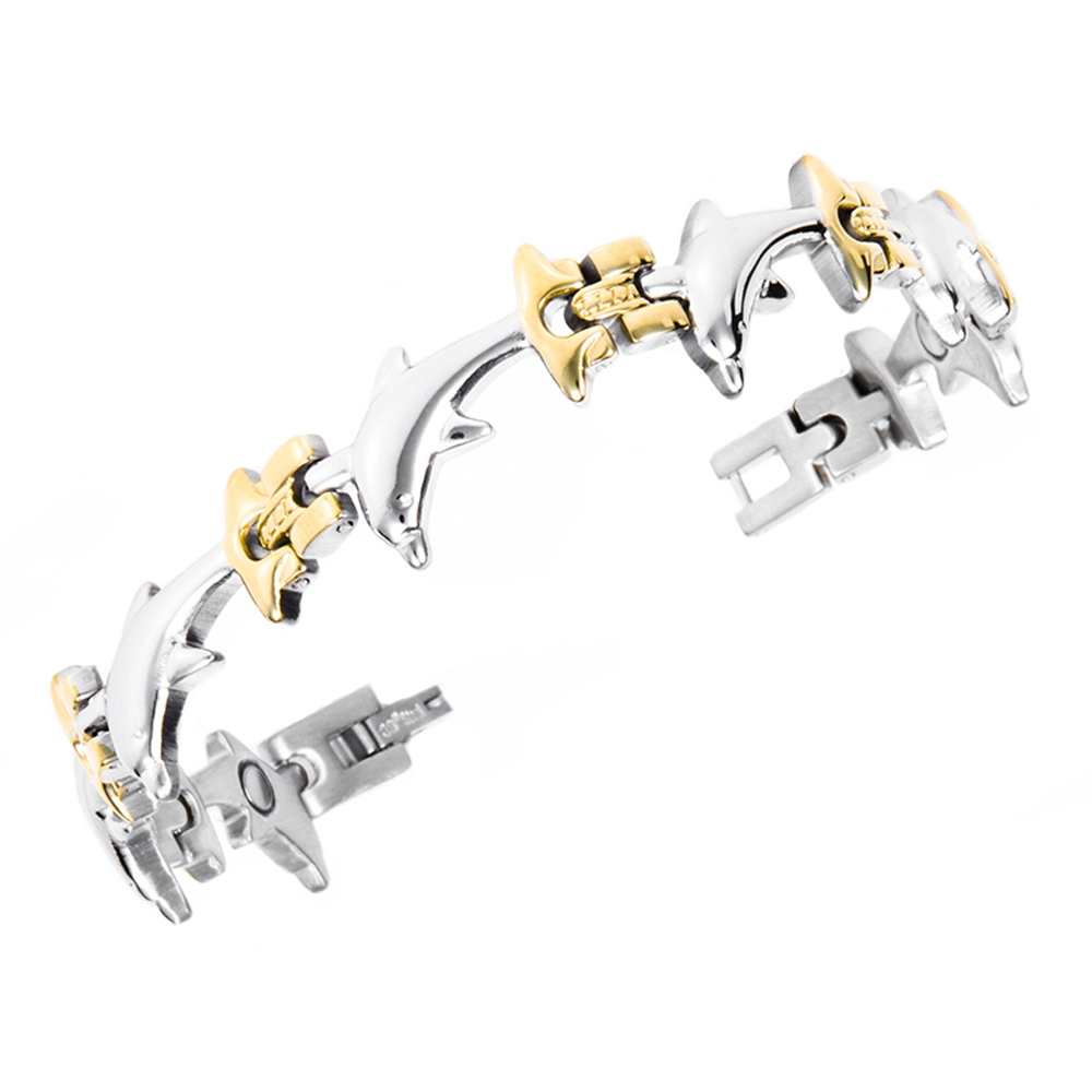 Magnetarmbånd (stål) De Glade Delfiner