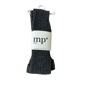 mpDenmark – Strømpebukser i bomuld m. ribmønster, Grey Melange