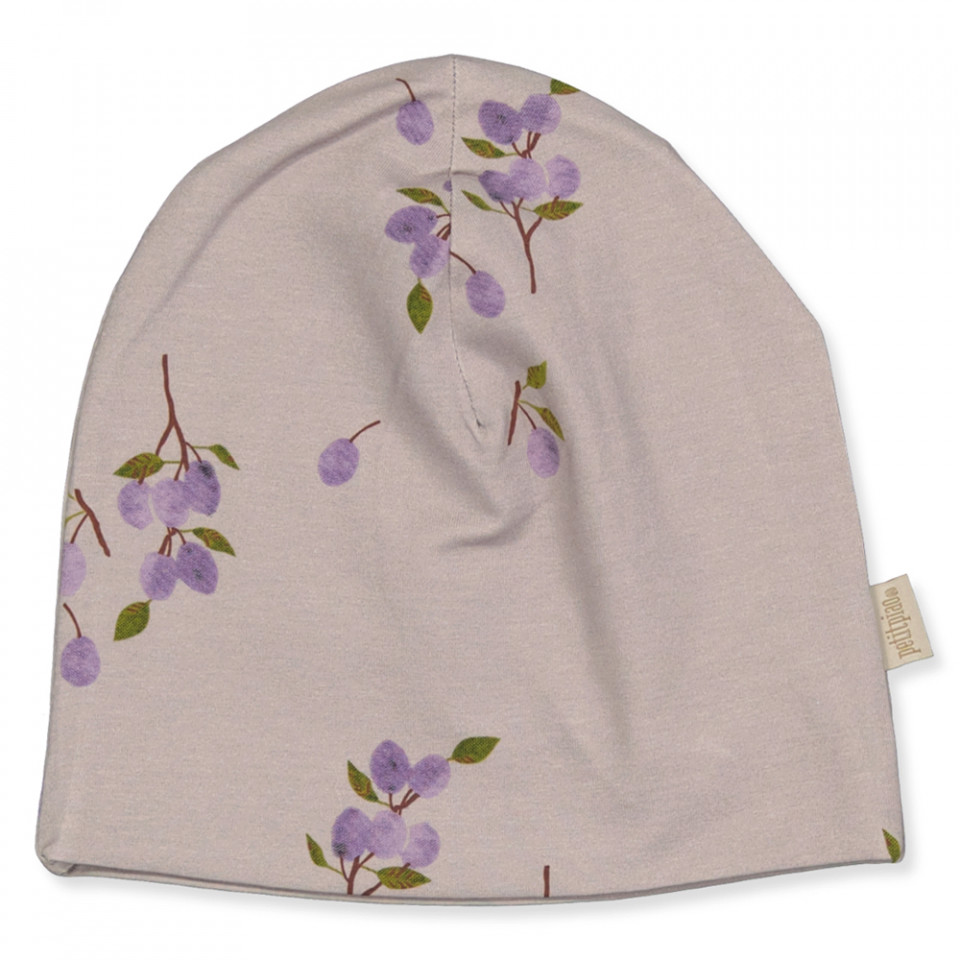 Petit Piao Beanie Printed Plum (Størrelse: 80/92)