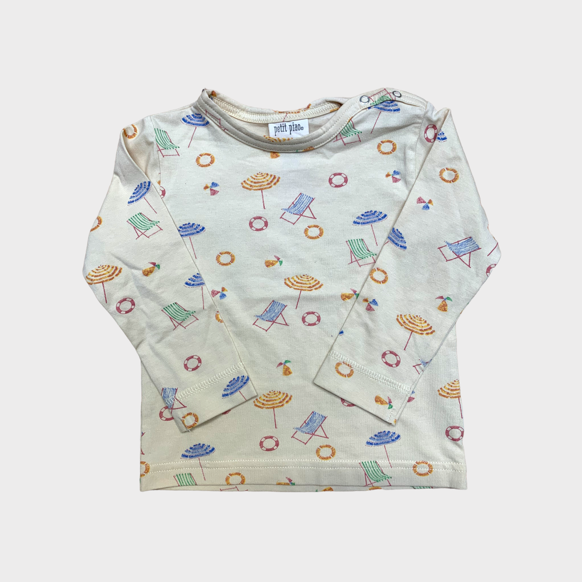 Petit Piao Ls T-Shirt Beach (Størrelse: 116)