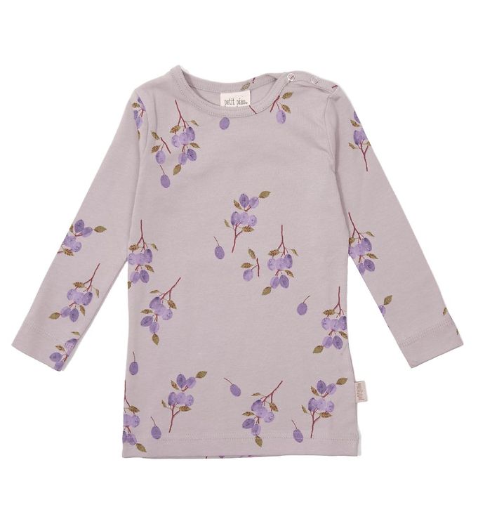 Petit Piao T-Shirt Ls Printed Plum (Størrelse: 80)