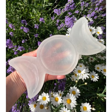 Selenit måne fase skål 22 cm - krystaller og sten div. - GodKarmaShop