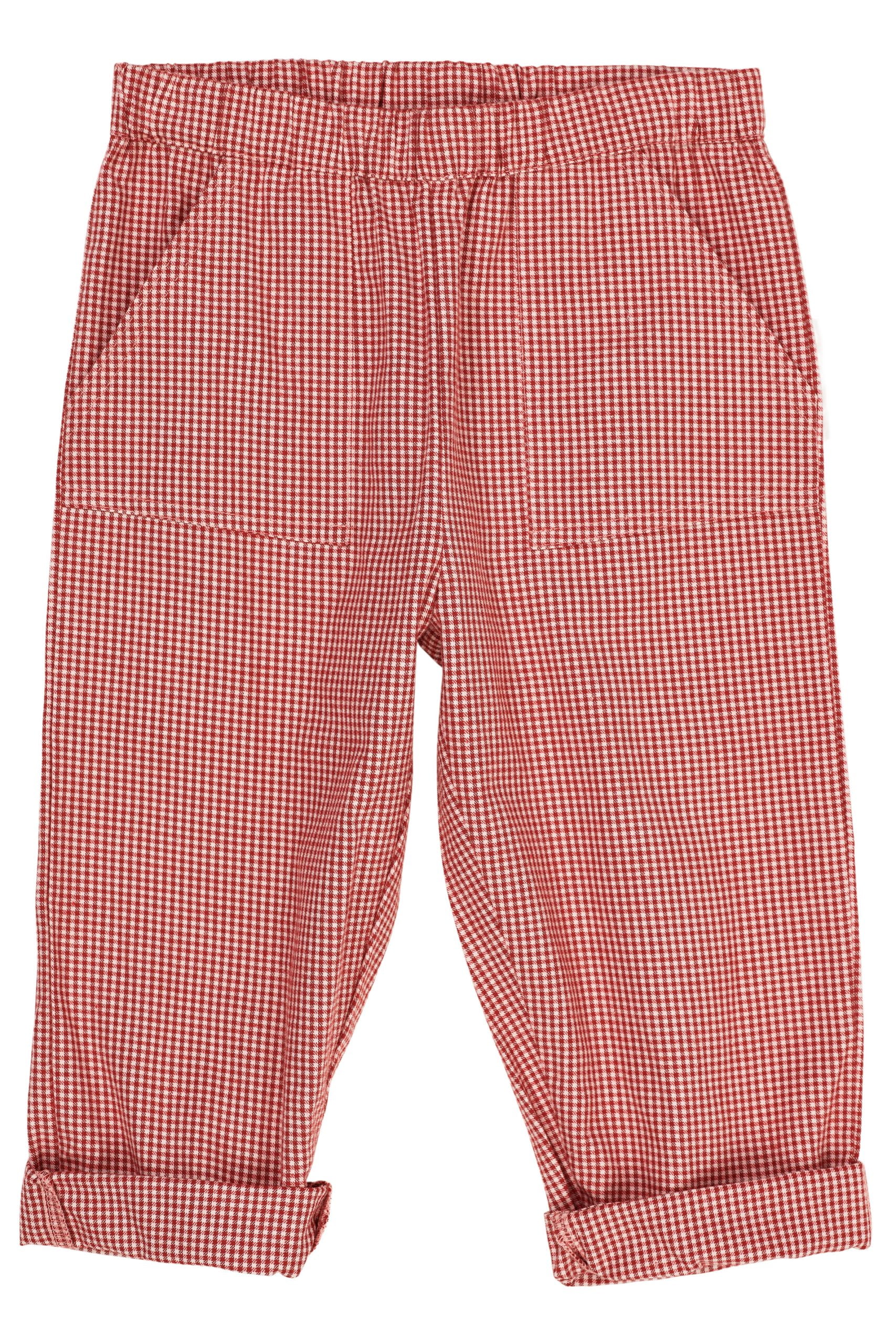 Copenhagen Colors – Check Pant with elastic at the waist, Red Check