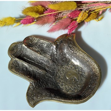 Fatimas hånd skål Guld / Sort - Kraftfulde symboler - GodKarmaShop