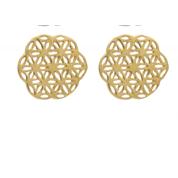 Livets blomst øreringe 6 kantet Guld - Spirituelle smykker - GodKarmaShop