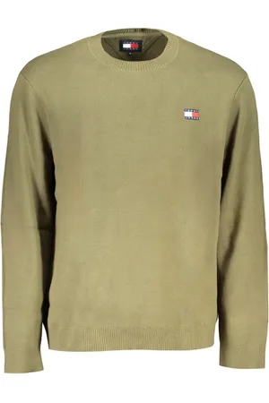 Tommy Jeans Badge Knit Pullover Olive Green (Størrelse: XL)