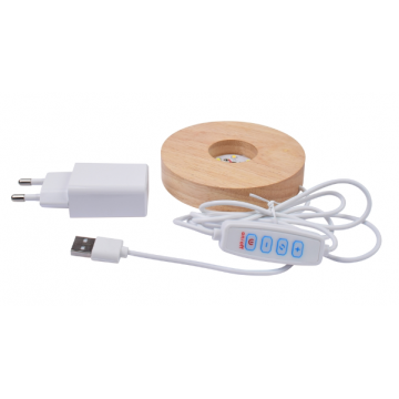 Rund lysbase til krystaltårne mm. 10 cm - krystaller og sten div. - GodKarmaShop