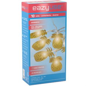 Batteridrevet ananas lyskæde på 1,2 meter med 10 LED'er - kan bruges ude- som indendørs - Lyskæder > Lyskæder til batteri udendørs - Eazyuse - Spotshop