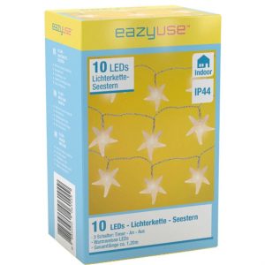 Batteridrevet søstjerne lyskæde på 1,2 meter med 10 LED'er - kan bruges ude- som indendørs - Lyskæder > Lyskæder til batteri udendørs - Eazyuse - Spotshop