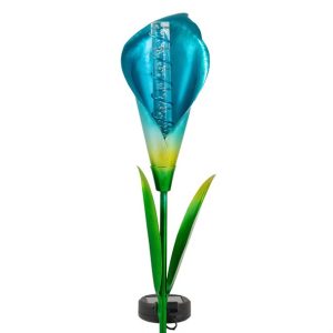 Calla lilje i farven blå - en solcelle blomsterlampe med lysene luftbobler fra eZsolar - Udendørsbelysning > Solcellelamper > Dekorationsbelysning - eZsolar - Spotshop